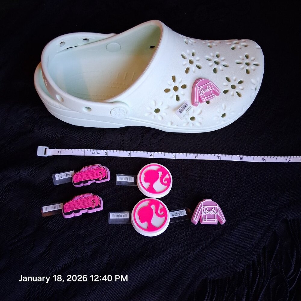 Barbie x Crocs Jibbitz Charms: 2 Jackets, 2 Silhouettes, 2 Cars (6 Total) 2023 - Picture 5 of 12